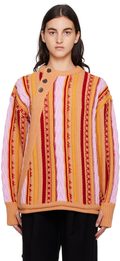 Ader Error Orange Buttoned Sweater