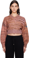 Ader Error Pink V-neck Sweater In Pink