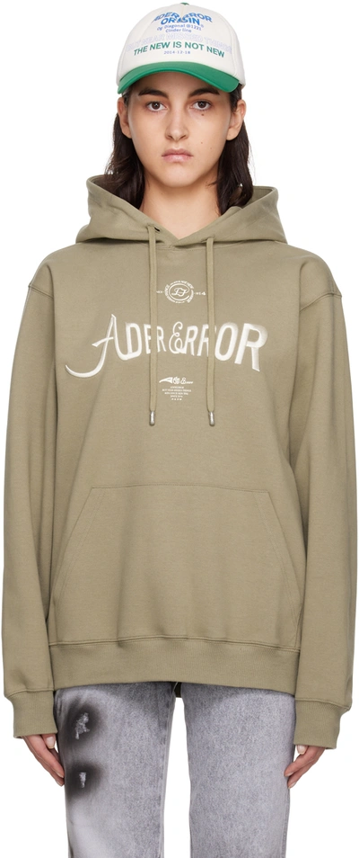 Ader Error Verif Logo Hoodie In Beige