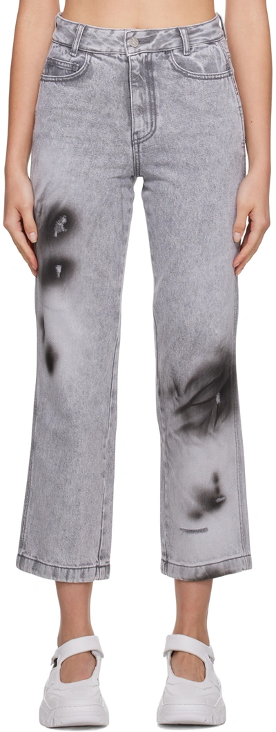 Ader Error Gray Fendig Jeans In Grey