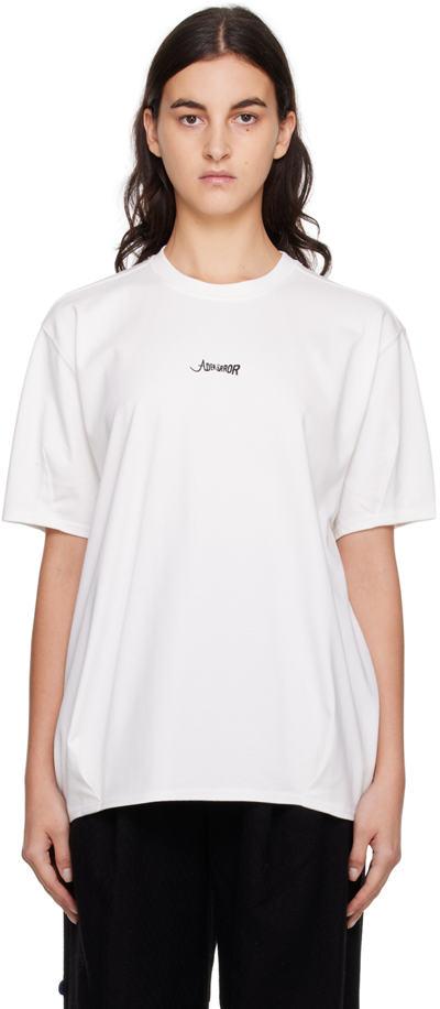Ader Error Verif Oversized Logo-embroidered T-shirt In White