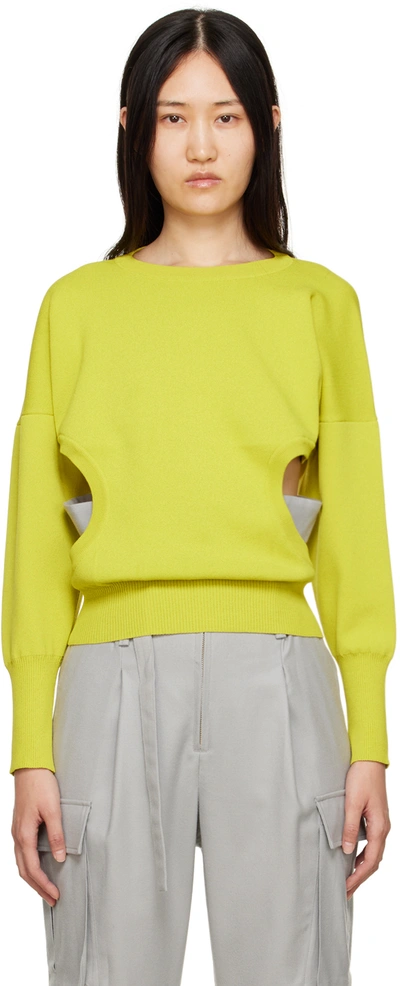 Issey Miyake Yellow Cutout Sweater In 52 Yellow
