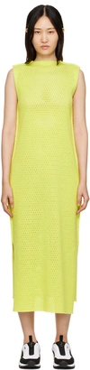 ISSEY MIYAKE YELLOW SEED MESH AP MIDI DRESS