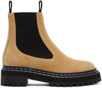 Proenza Schouler Womens Beige Lug-sole Leather Chelsea Boots 5 In Brown