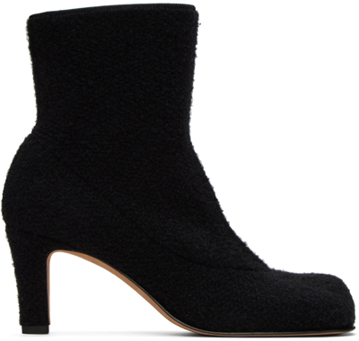 Bottega Veneta Black Wool Bouclé Boots In 1000 Black