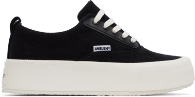Ambush Black Low Vulcanized Sneakers In Black White