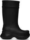 Balenciaga Black Crocs Edition Rubber Mid-calf Boots