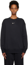 Nike Phoenix Fleece Crewneck Sweatshirt In Black
