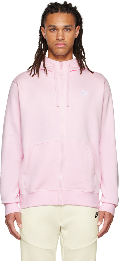 Nike Pink Sportswear Club Hoodie In Pink Foam /pink Foam