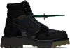 Off-white Hiking Sponge Lace Up Boots In Black Khaki
