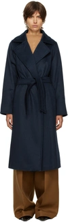 Max Mara Elegant Wool Cashmere Jacket Size 40 In 015 Midnight Blue