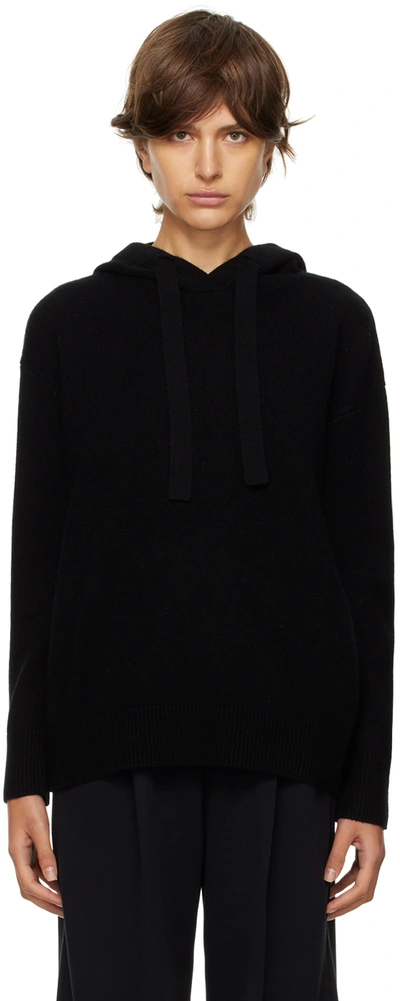 's Max Mara Anima Sweatshirt In Wool And Cashmere With Hood In Black