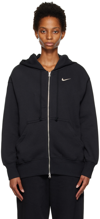 Nike Women's  Sportswear Oversized Jersey Full-zip Hoodie In Black/sail