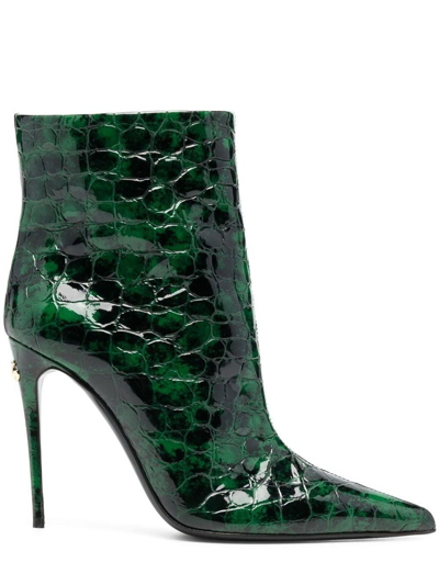Dolce & Gabbana Dolce E Gabbana Womens Green Leather Ankle Boots