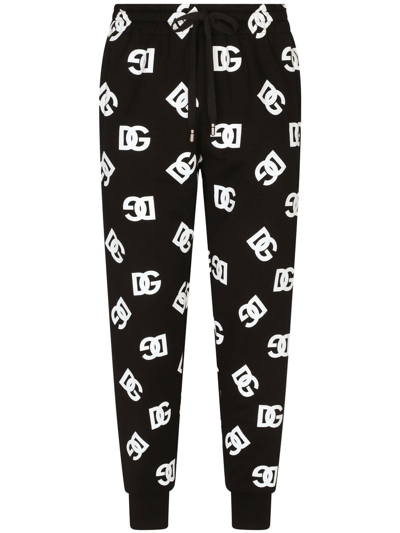 Dolce & Gabbana All-over Logo-print Track Pants In Nero