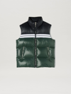Palm Angels Classic Nylon Down Track Vest In Verde