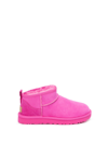Ugg Classic Ultra Mini Leather Ankle Boots In Rosa