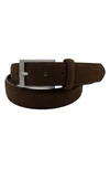Px Remy Suede Leather 3.5 Cm Belt In Chocolate