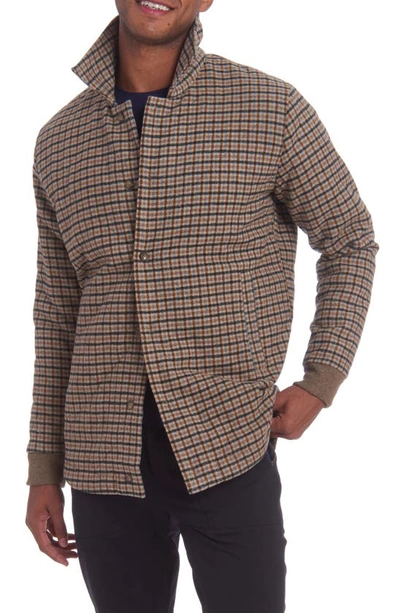 Pino By Pinoporte Quilted Wool Blend Overshirt In Tan