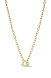 Glaze Jewelry Toggle Cubic Zirconia Necklace In Yellow Gold