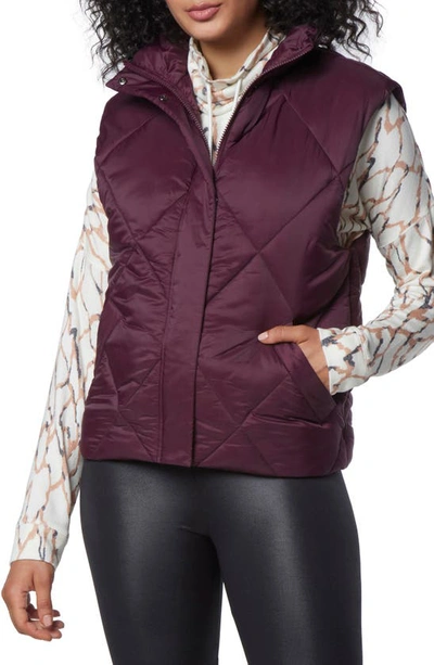 Marc New York Large Diamond Quilted Vest In Burgundy