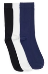 Nordstrom Rack Assorted Trouser Socks In Navy-ivory-black
