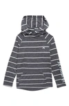 Hurley Kids' Stripe Cloud Slub Pullover Hoodie In Carbon