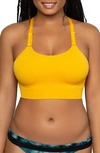 Curvy Couture Smooth Seamless Comfort Wireless Bralette In Saffron