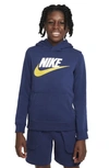 Nike Kids' Sportswear Club Fleece Hoodie In Midnight Navy/ White