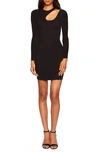 Susana Monaco Cutout Long Sleeve Body-con Dress In Black