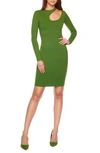Susana Monaco Cutout Long Sleeve Body-con Dress In Monstera