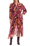 DONNA MORGAN FOR MAGGY LONG SLEEVE WRAP DRESS