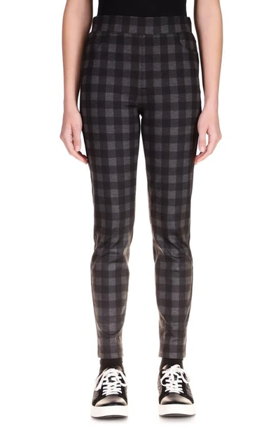 Sanctuary Runway Plaid Leggings In Onyx Check