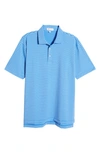 Peter Millar Drum Stripe Performance Polo In Blue Poppy