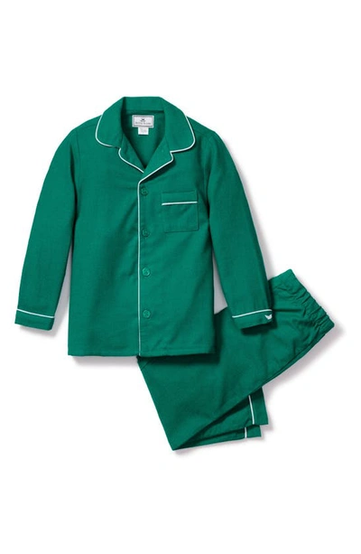 Petite Plume Kids' Flannel Two-piece Pajamas In Green