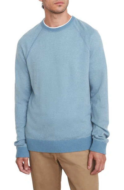 Vince Birdseye Wool & Cashmere Sweater In Blue Line