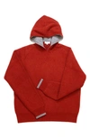 Lorenzo Uomo Ribbed Wool & Cashmere Hoodie In Rust