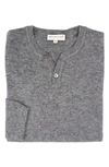 Lorenzo Uomo Wool & Cashmere Henley Sweater In Light Grey