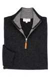 Lorenzo Uomo Quarter Zip Wool & Cashmere Sweater In Dark Grey