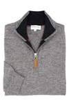 Lorenzo Uomo Quarter Zip Wool & Cashmere Sweater In Light Grey
