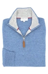 Lorenzo Uomo Quarter Zip Wool & Cashmere Sweater In Dusty Blue
