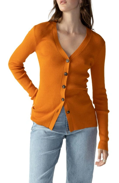 Sanctuary Off Duty Cotton Blend Cardigan In Pumpkin