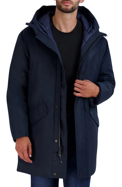Cole Haan Long Down Parka In Navy