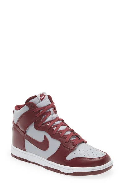 Nike Burgundy & Gray Dunk High Retro High Sneakers In Multicolor