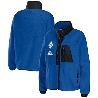 Wear By Erin Andrews Royal Indianapolis Colts Polar Fleece Raglan Full-snap Jacket