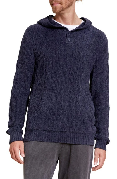 Barefoot Dreams Cozychic™ Lite Cable Knit Hoodie In Indigo
