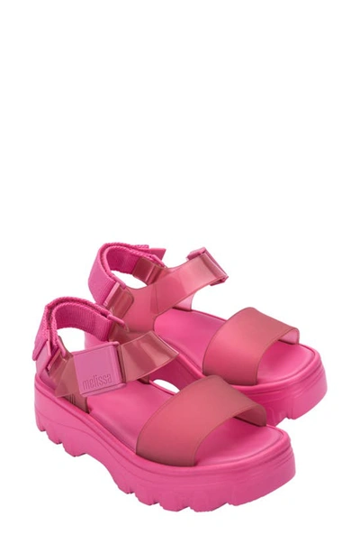 Melissa Kick Off Platform Sandal In Pink/ Clear Pink