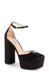 PRADA PLATEAU ANKLE STRAP PLATFORM PUMP