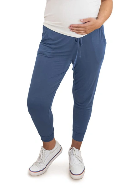 Kindred Bravely Tapered Maternity Lounge Joggers In Slate Blue