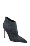 Guess Fazzie Rhinestone Embellished Pointed Toe Stiletto Bootie In Black